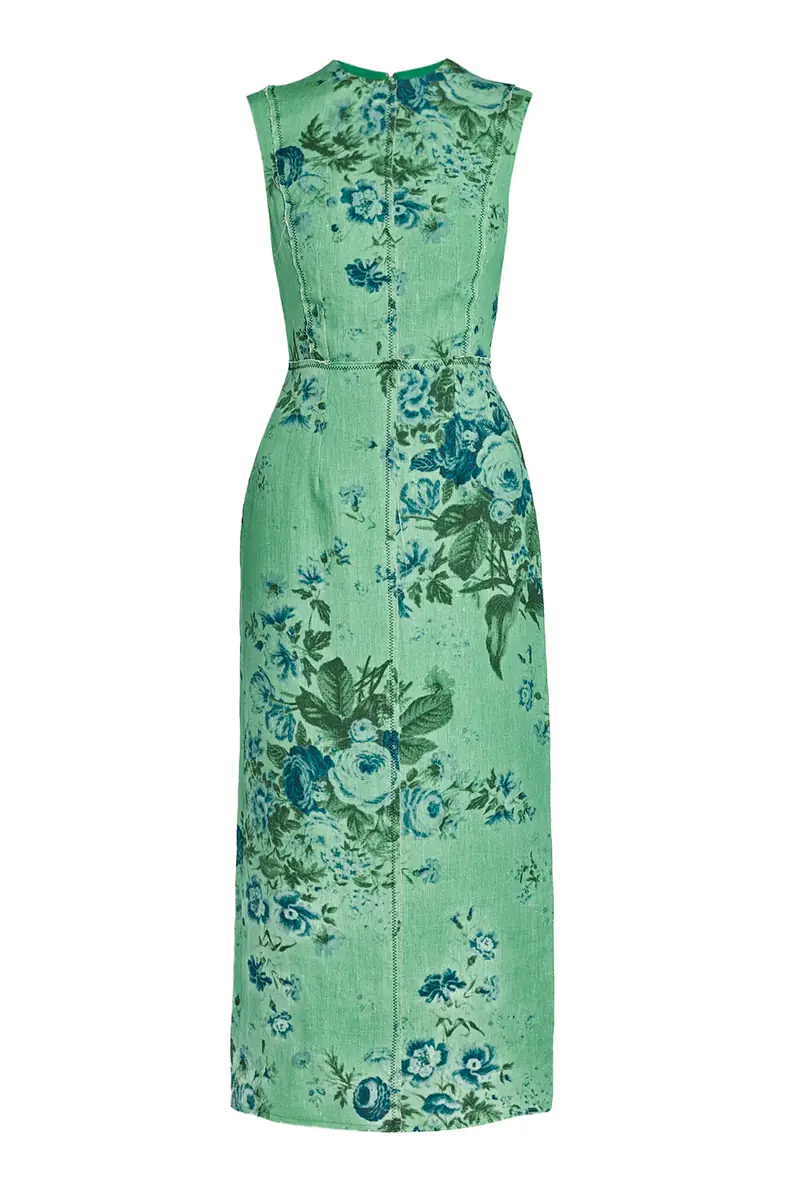 Erdem Floral Print Pencil Midi Dress