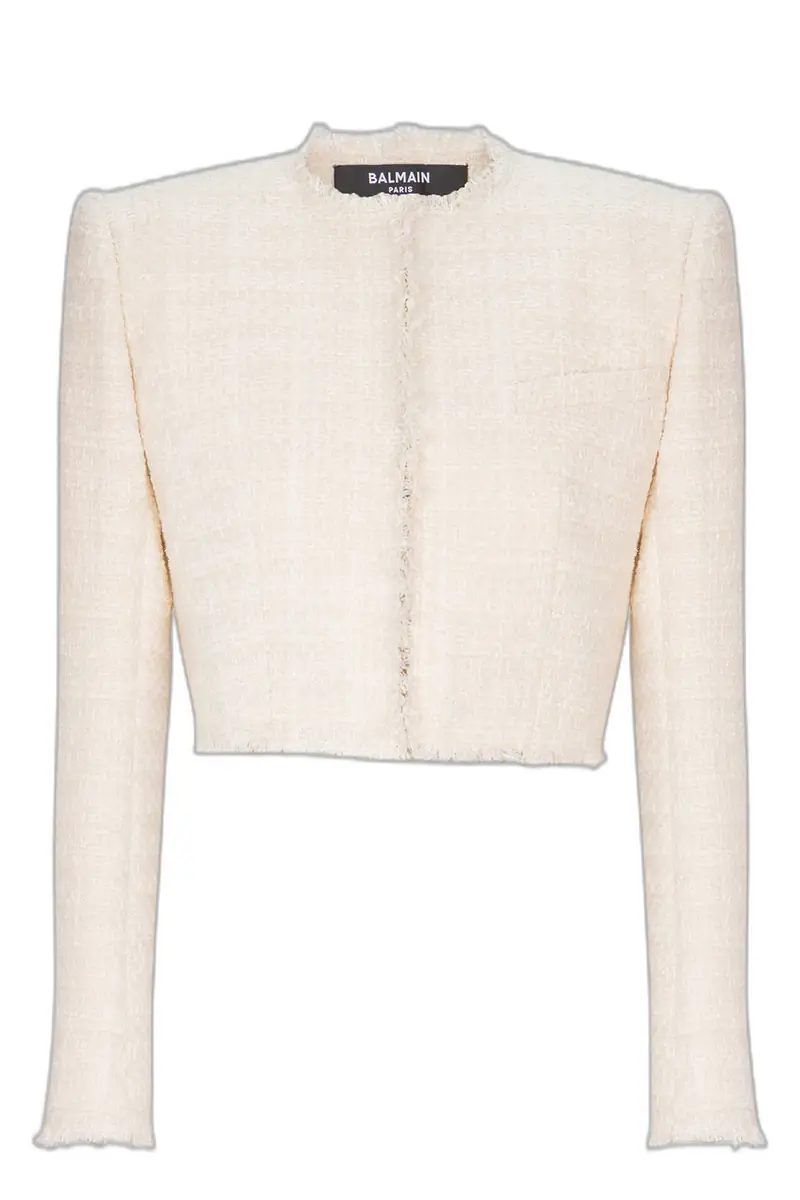 Balmain Spencer Crop Jacket - Blanc
