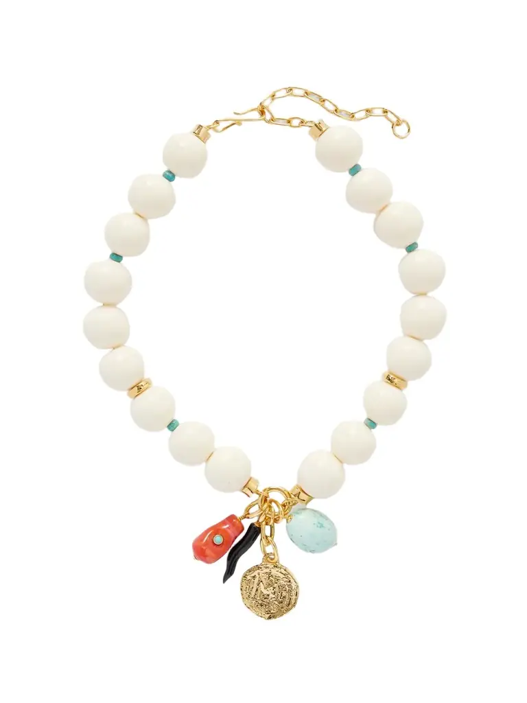 Lizzie Fortunato Blanca Gold-tone, Turquoise And Agate Beaded Necklace
