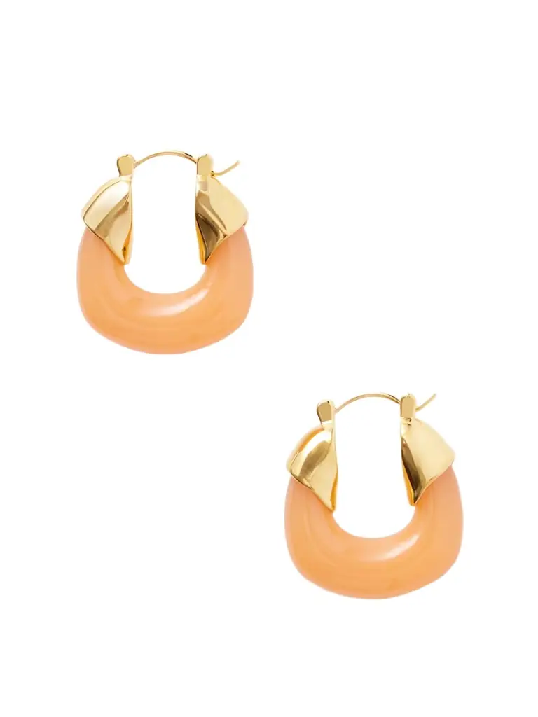 Lizzie Fortunato Tangerine Gold-tone Resin Hoop Earrings