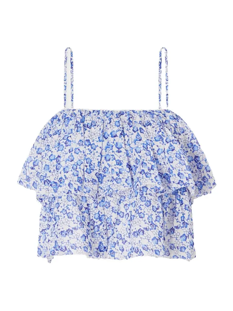 Marant Étoile Erisa Ruffled Floral-print Organic Cotton Cami