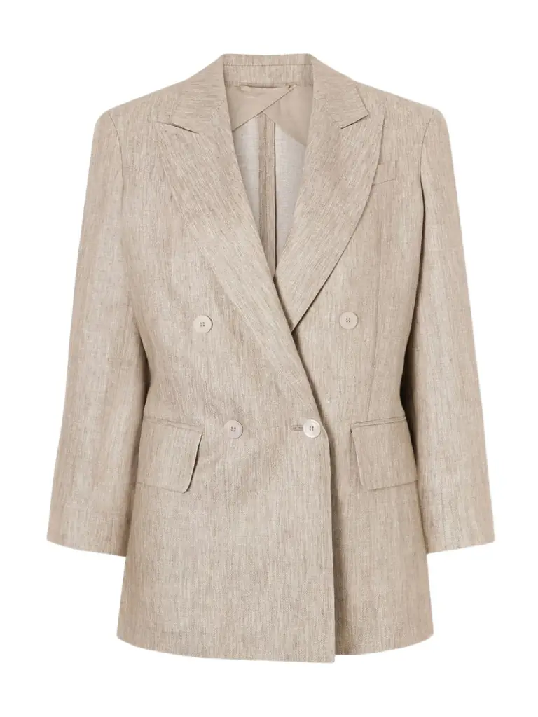 Max Mara Double-breasted Linen Blazer