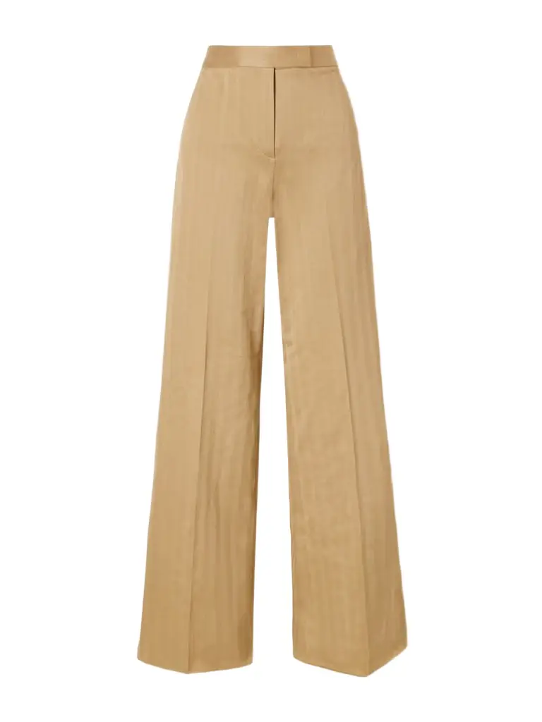 Max Mara Herringbone Cotton Wide-leg Pants