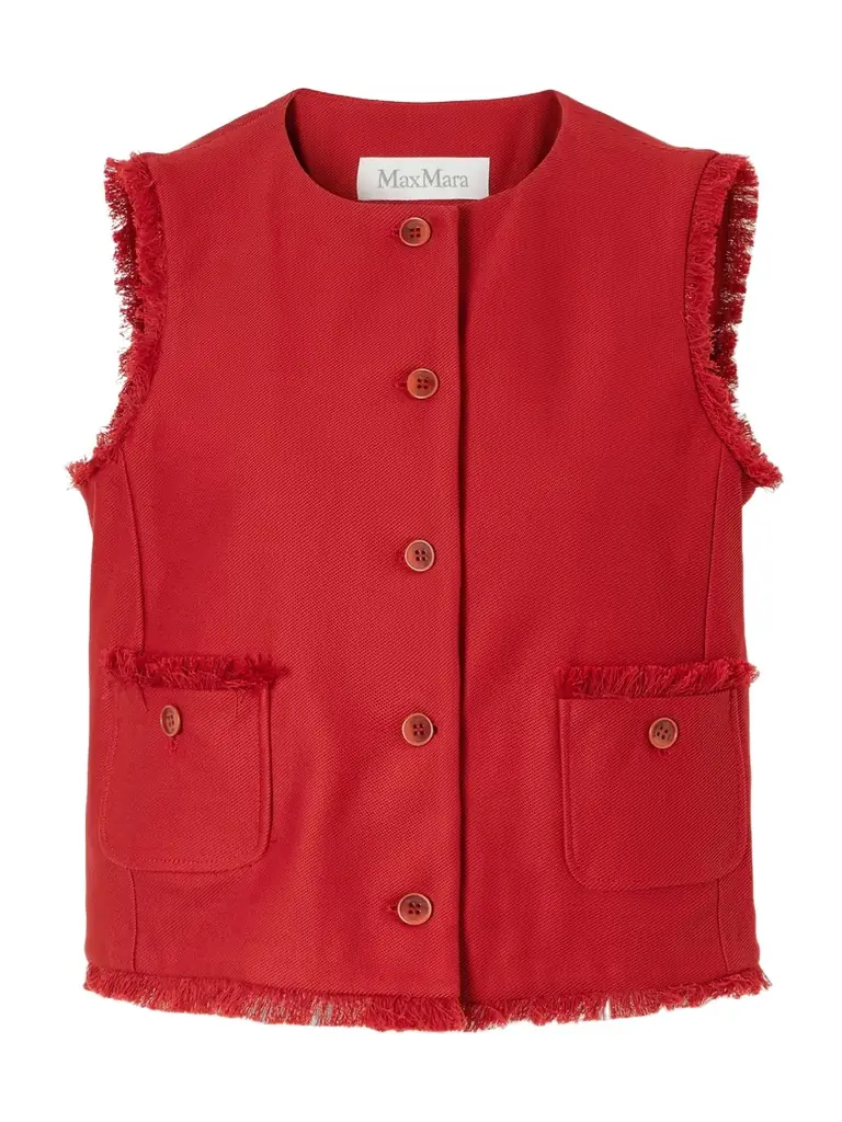 Max Mara Frayed Cotton-twill Vest