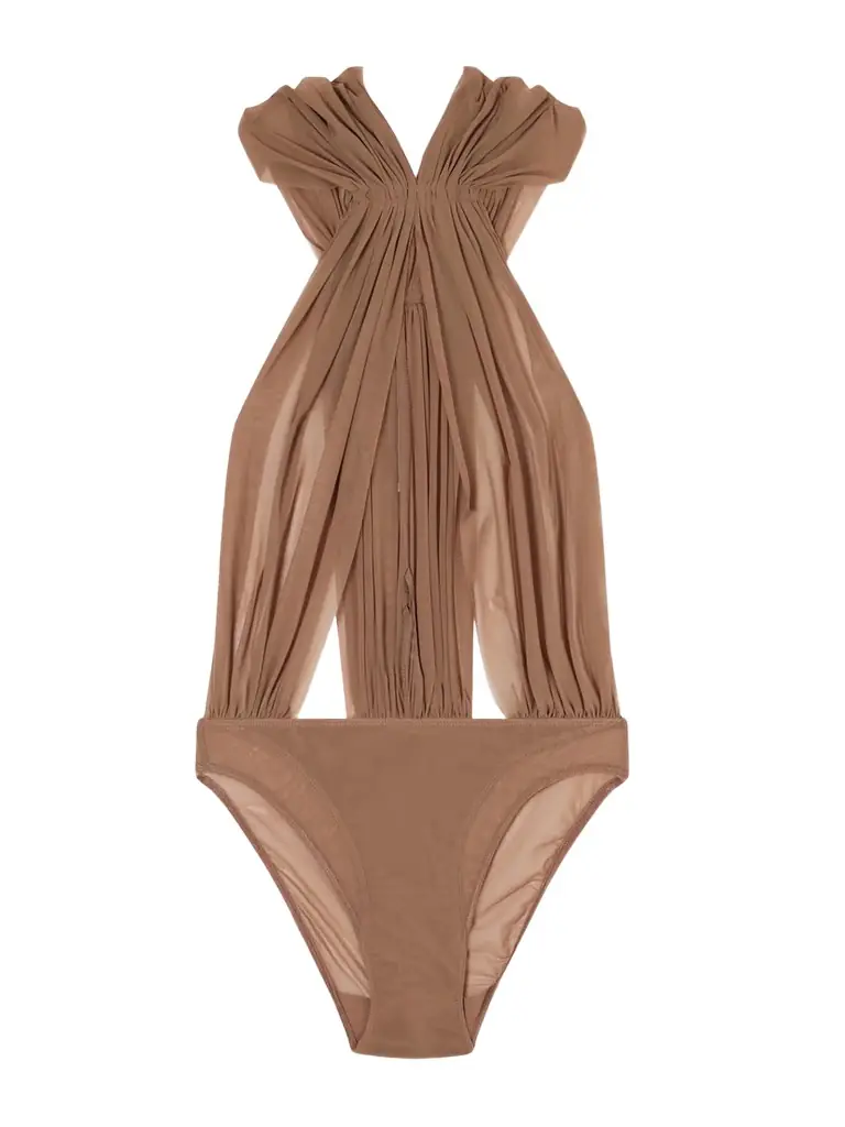 Rick Owens Miami Gathered Cotton-jersey Bodysuit