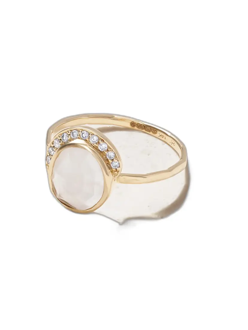 Melissa Joy Manning Freeform 14-karat Gold, Moonstone And Diamond Ring