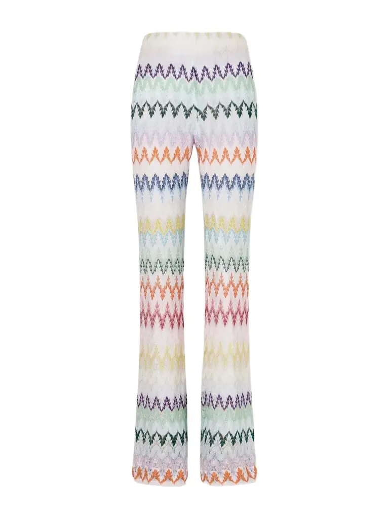Missoni Striped Metallic Crochet-knit Flared Pants