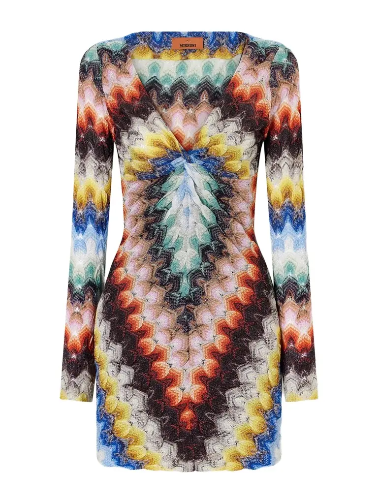 Missoni Metallic Crochet-knit Mini Dress