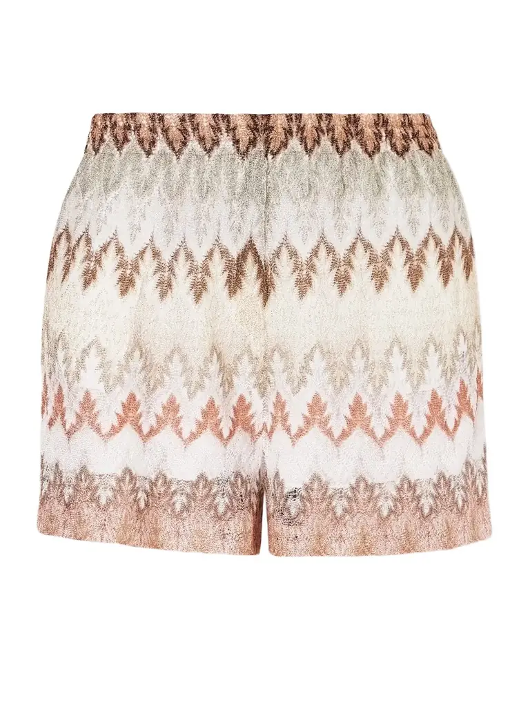 Missoni Striped Metallic Crochet-knit Shorts