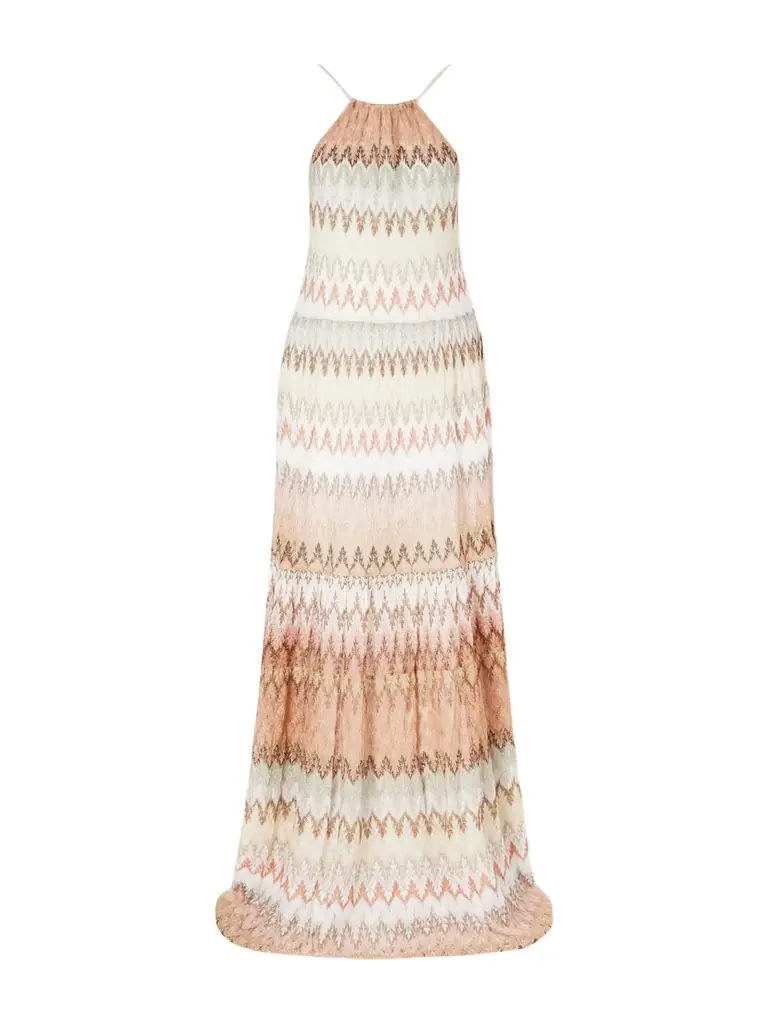 Missoni Striped Metallic Crochet-knit Maxi Dress