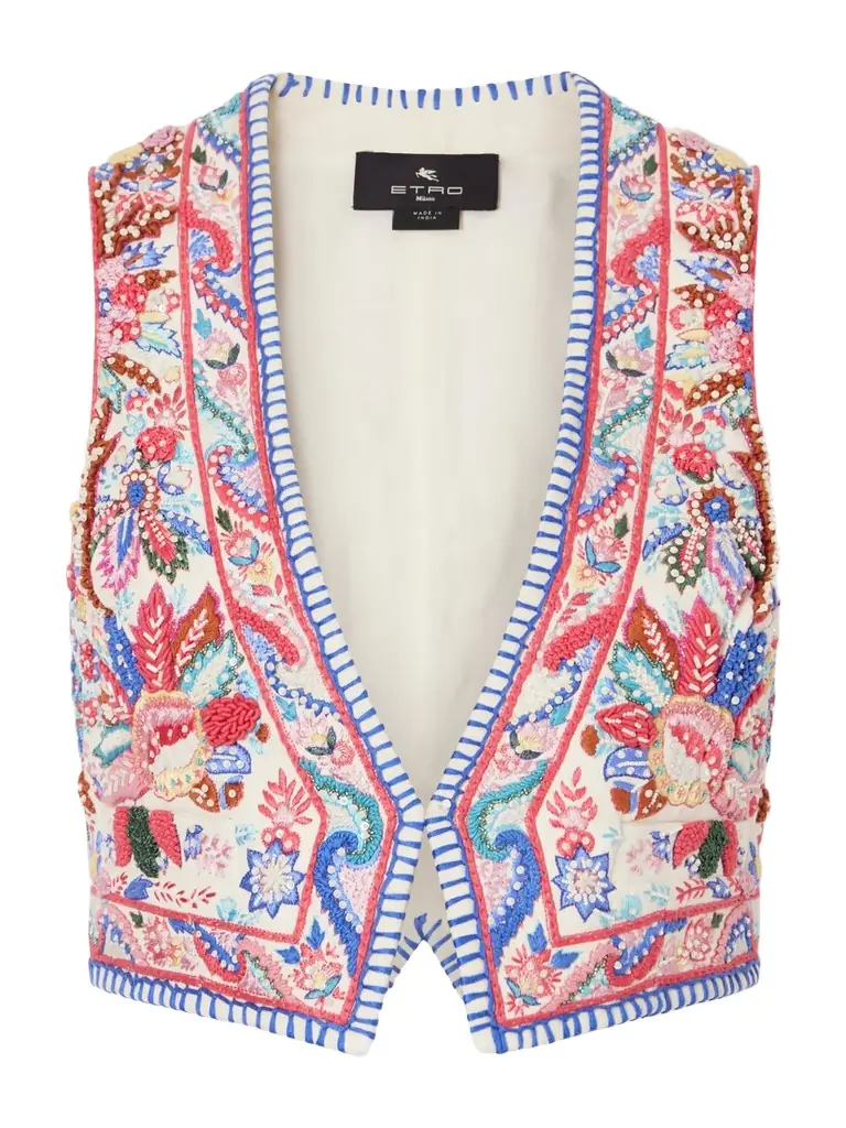 Etro Embroidered Cotton Vest