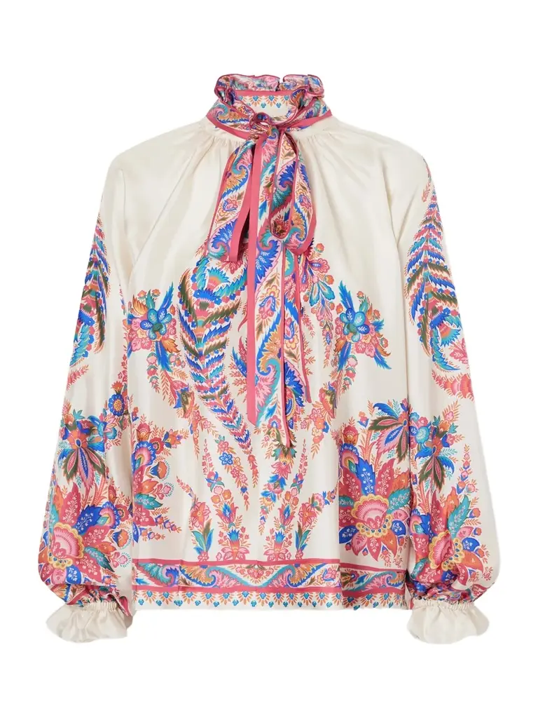 Etro Pussy-bow Paisley-print Silk Blouse