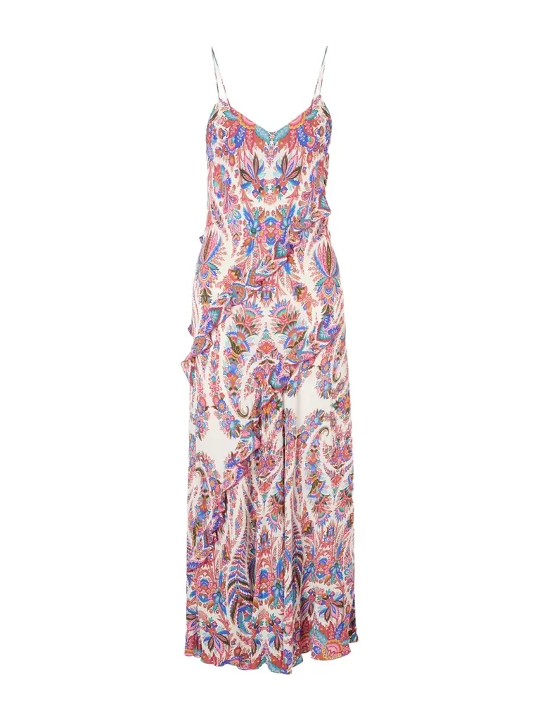 Etro Ruffled Paisley-print Chiffon Maxi Dress