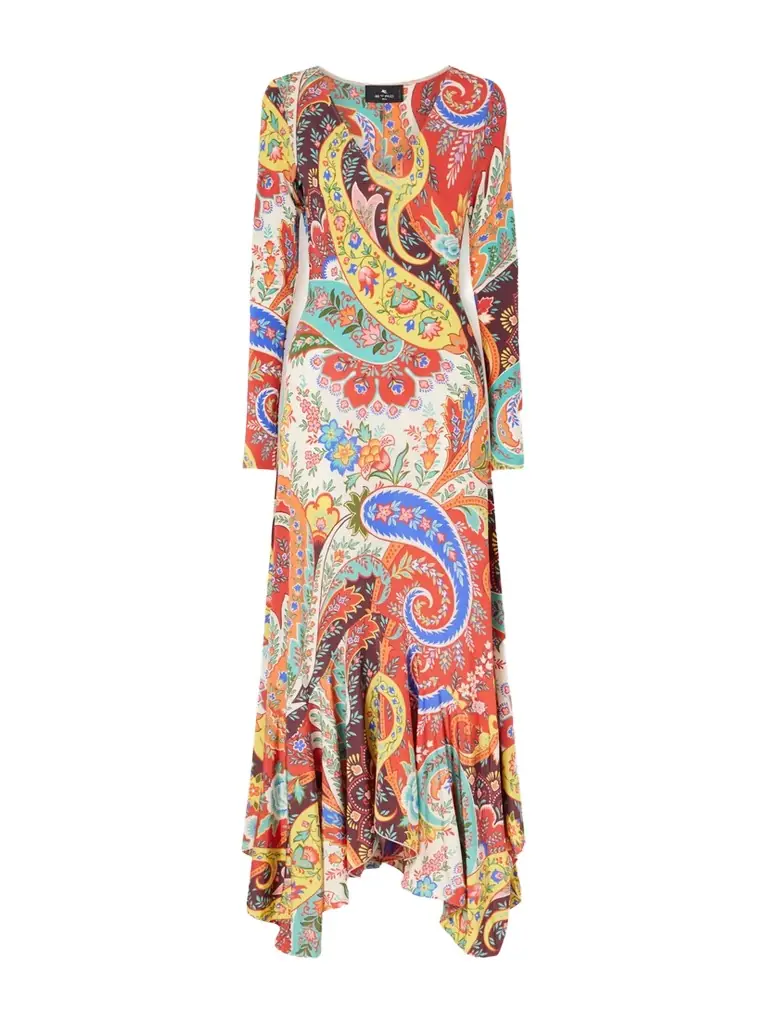 Etro Ruffled Paisley-print Jersey Maxi Dress