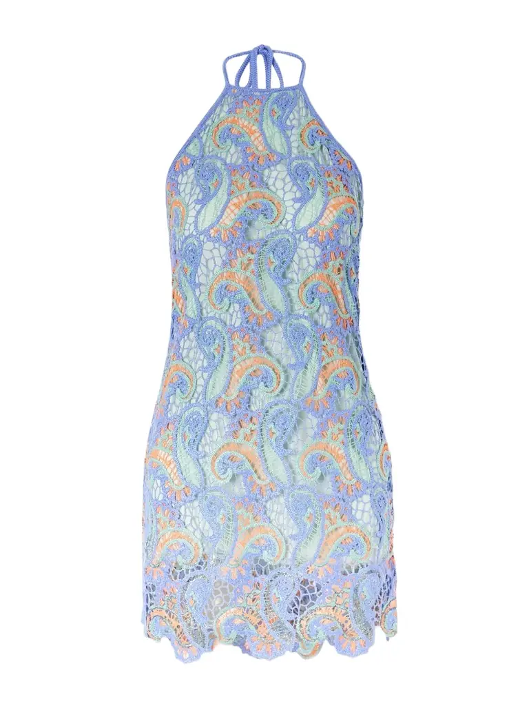 Etro Crocheted Halterneck Mini Dress
