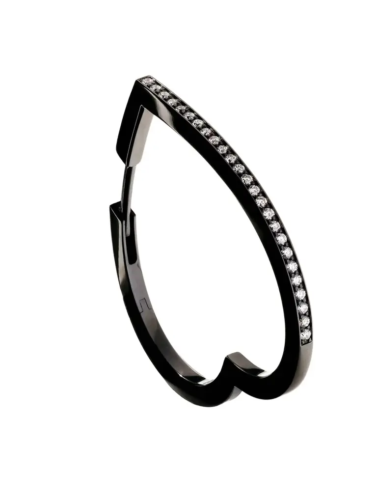 Repossi Antifer Heart Large 18-karat Black Gold Diamond Single Earring
