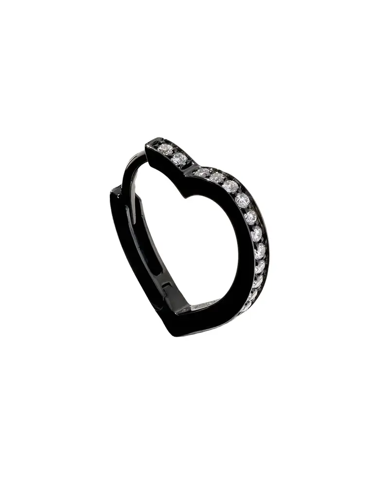 Repossi Antifer Heart Small 18-karat Black Gold Diamond Single Earring