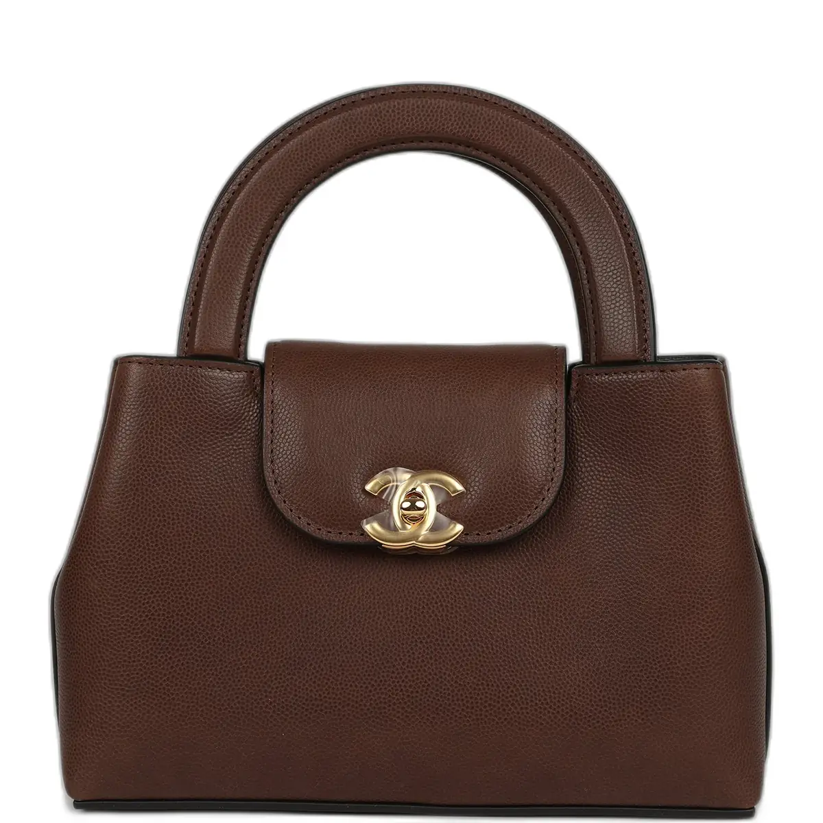 Chanel Chanel Small Kelly Shopper Brown Caviar Gold Hardware