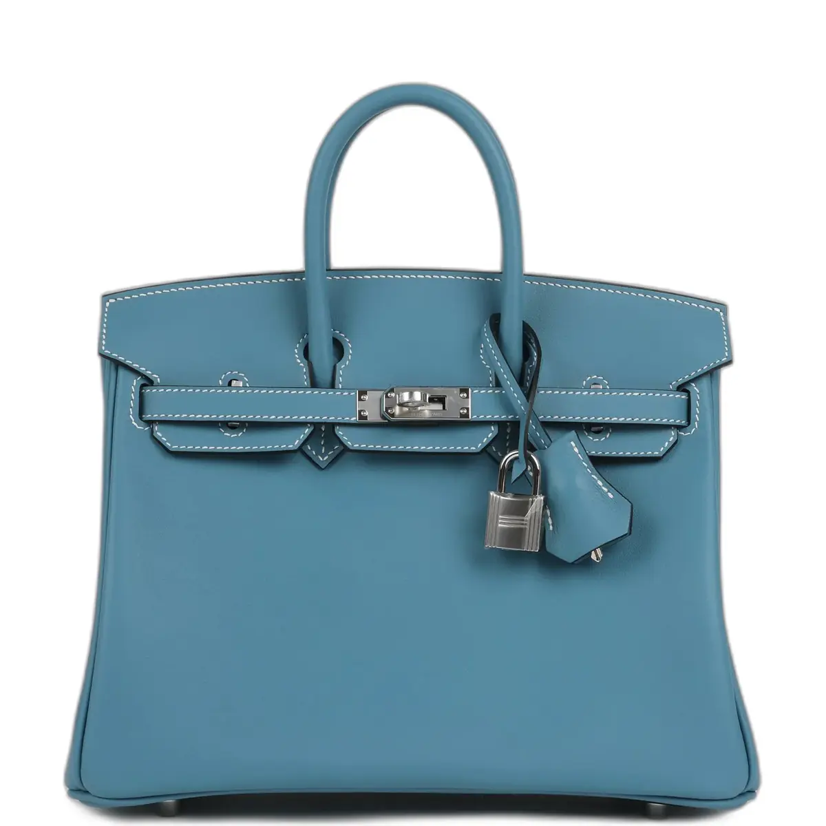hermes Hermes Birkin 25 Blue Jean Swift Palladium Hardware