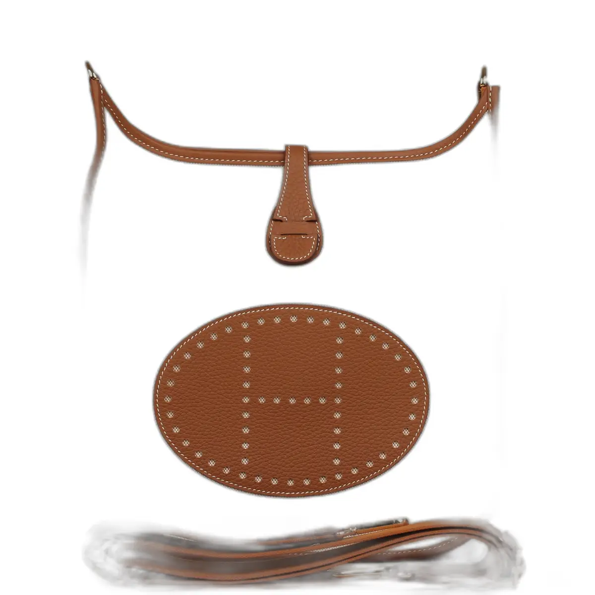 hermes Hermes Evelyne III PM Gold Clemence and Ecru Toile H Canvas Gold Hardware