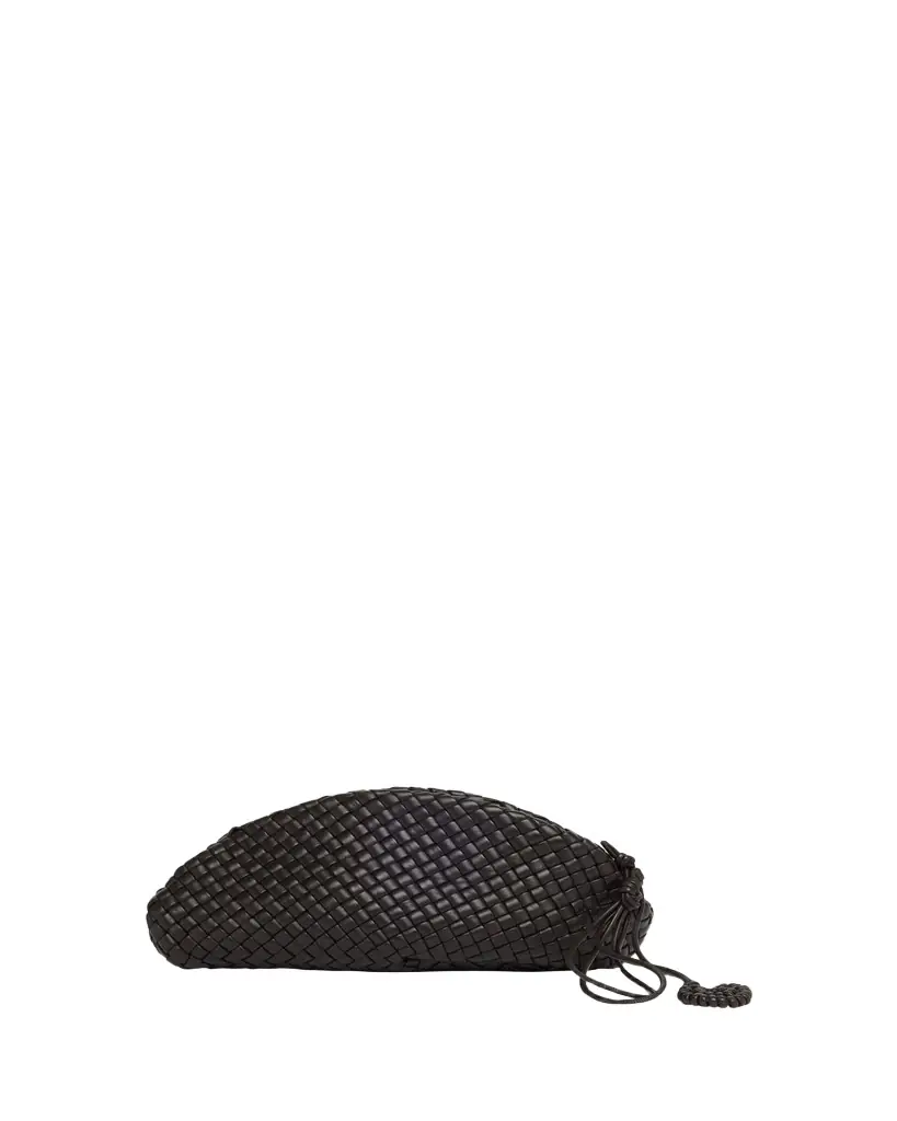 Padded Leather Sculptural Clutch Bag