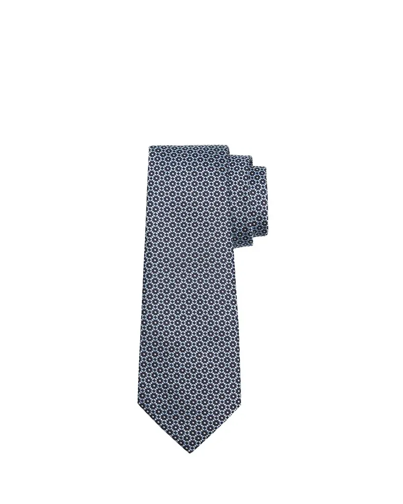 ZEGNA Men's Geometric Circle Jacquard Silk Tie