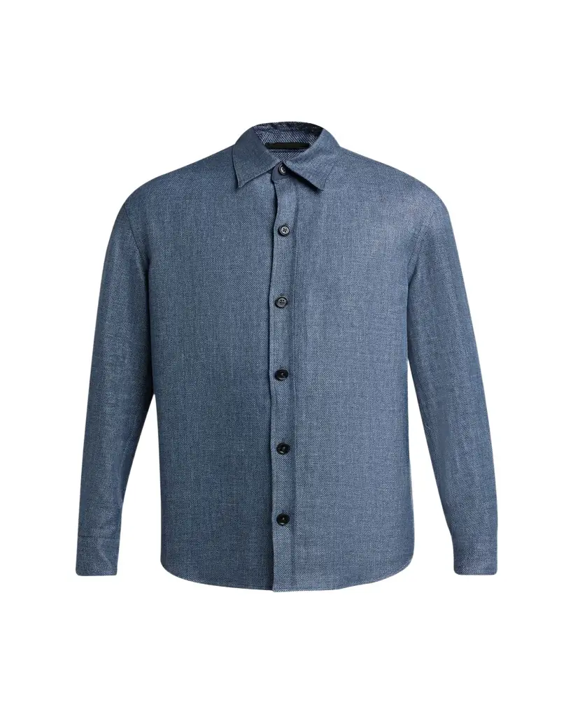 ZEGNA Men's Cashmere Linen and Silk Overshirt