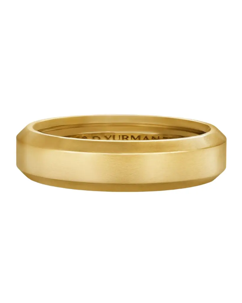 David Yurman Men 's Beveled Band Ring in 18K Gold, 6mm