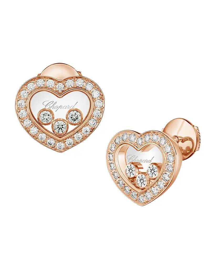Chopard 18K Rose Gold Happy Diamonds Icon Stud Earrings