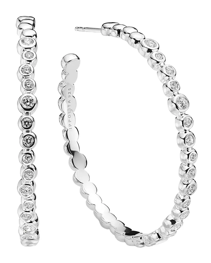 Ippolita Hoops in Sterling Silver with Diamonds