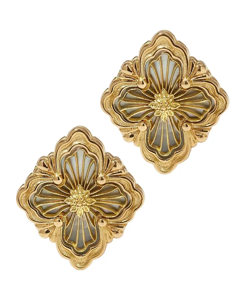 Buccellati Opera Tulle 18K Gold Mother-of-Pearl Earrings