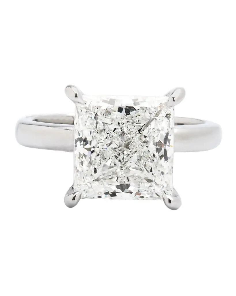 Neiman Marcus Lab Grown Diamonds Lab Grown Diamond Platinum Princess-Cut Solitaire Ring, Size 6 - Women's Jewelry And Watches