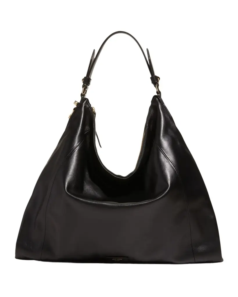 Jimmy Choo Ana Zip Leather Hobo Bag