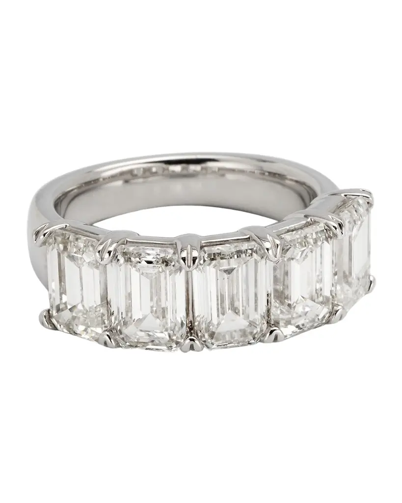 Neiman Marcus Lab Grown Diamonds Lab Grown Diamond 18K White Gold Emerald-Cut Ring, Size 6