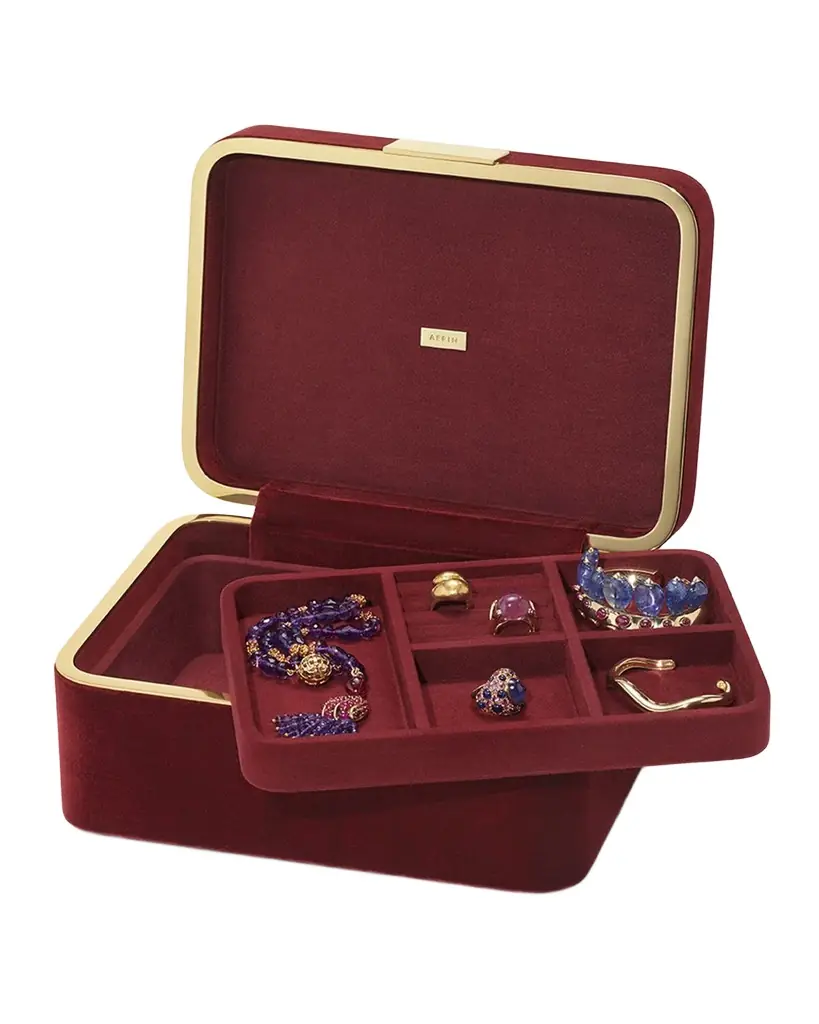 AERIN Beauvais Velvet Jewelry Box