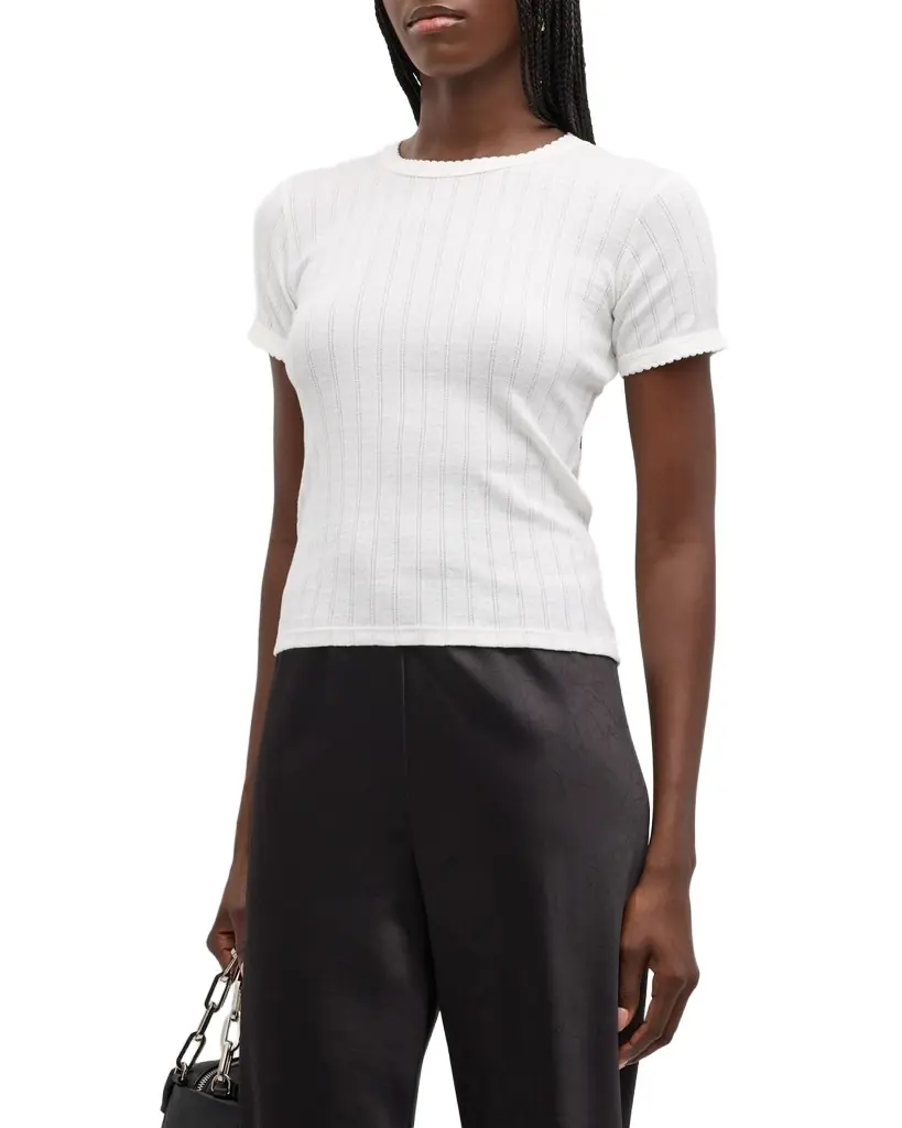 LESET Pointelle Slim Fit Tee