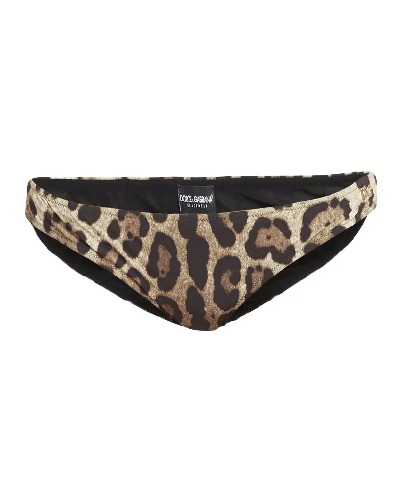 Dolce & Gabbana Leopard-Print Bikini Bottoms