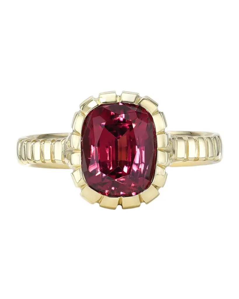 Retrouvai Garnet Heirloom Bezel Ring