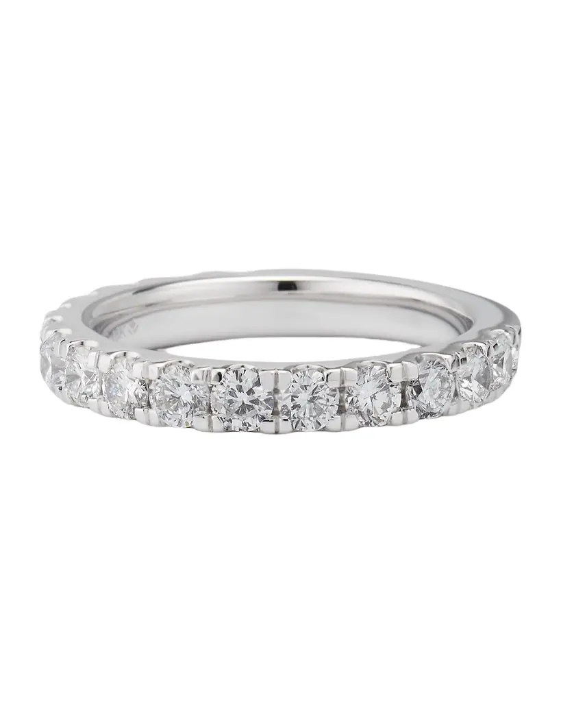 Neiman Marcus Lab Grown Diamonds Lab Grown Diamond 18K White Gold Round-Cut Eternity Ring, Size 7