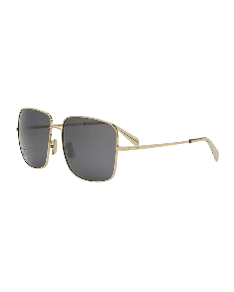 Celine Embellished Triomphe Metal Square Sunglasses