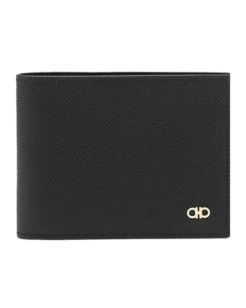 Ferragamo Men 's Gancini Grained Leather Bifold Wallet