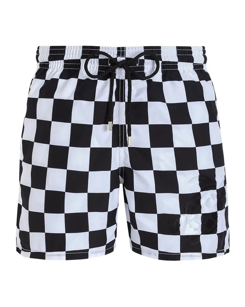 Vilebrequin Men 's Damier Check Swim Trunks