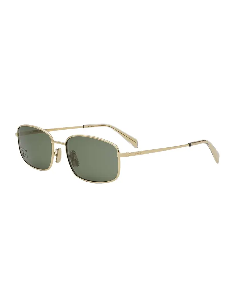 Celine Embellished Triomphe Metal Rectangle Sunglasses