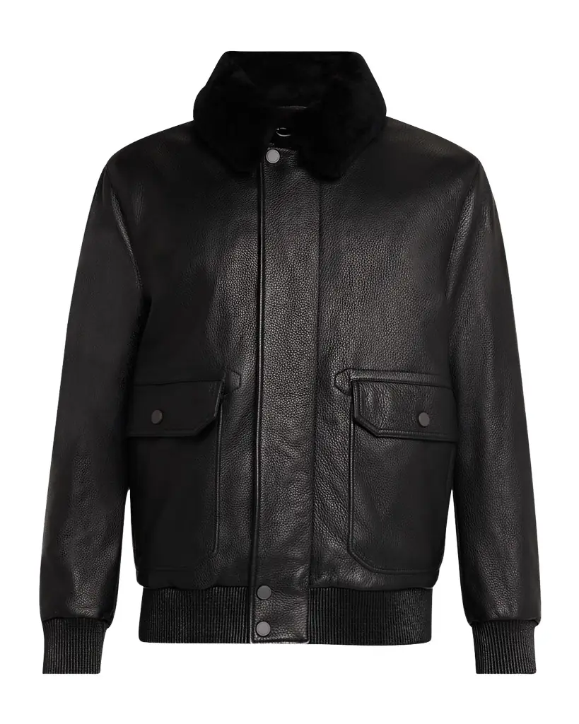 Brioni Men 's Soft Grain Deerskin Bomber Jacket