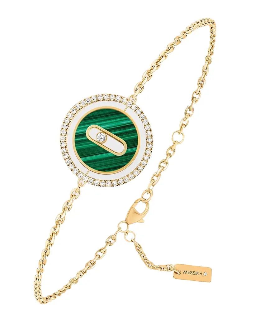Messika LUCKY MOVE 18K ROSE GOLD MALACHITE & DIAMOND BRACELET