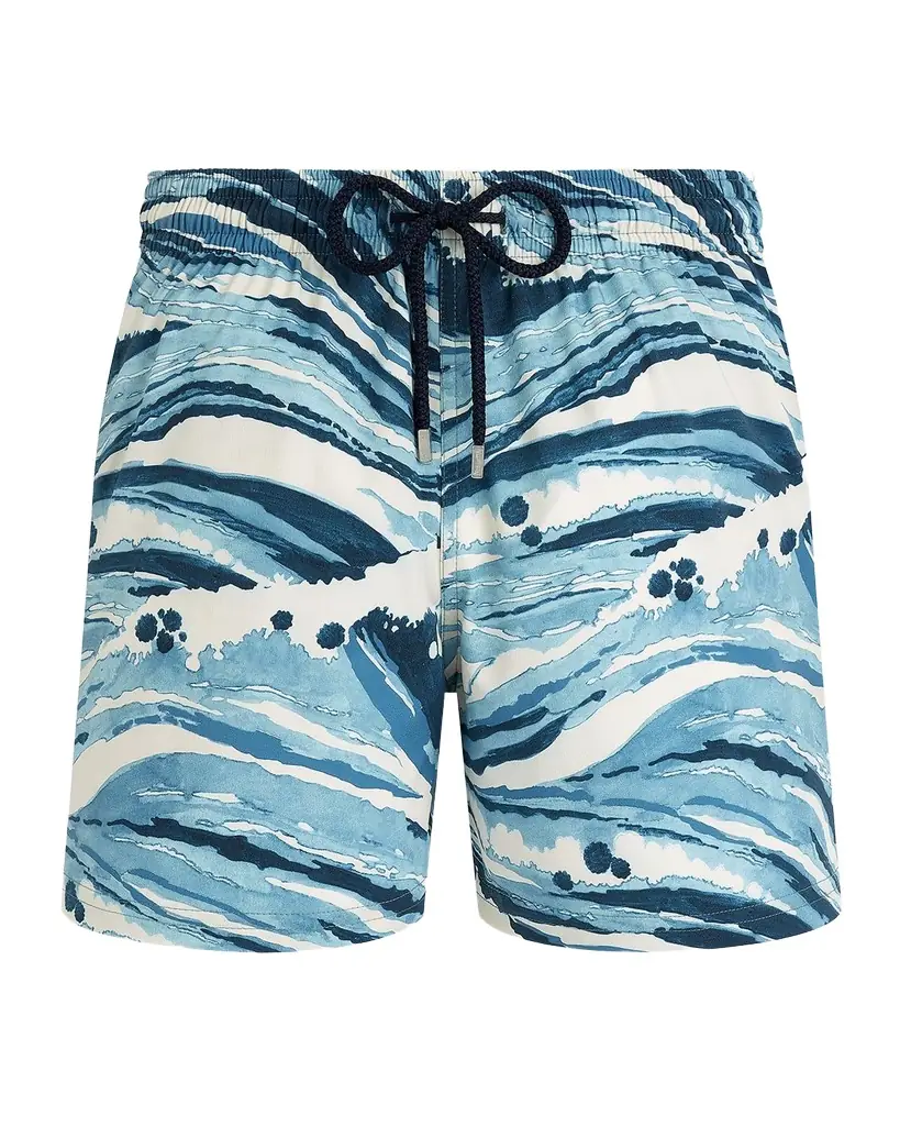Vilebrequin Men 's Wave Stripe Swim Trunks