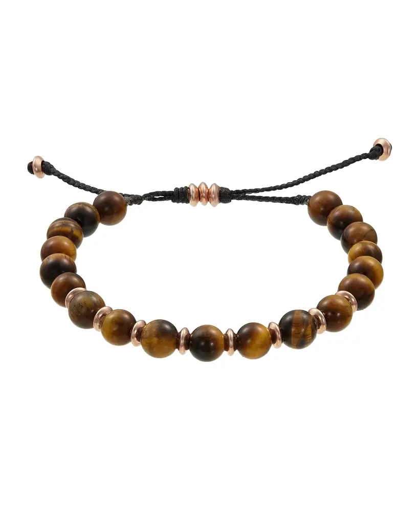 Link Up Men 's Tiger 's Eye Beaded Bracelet
