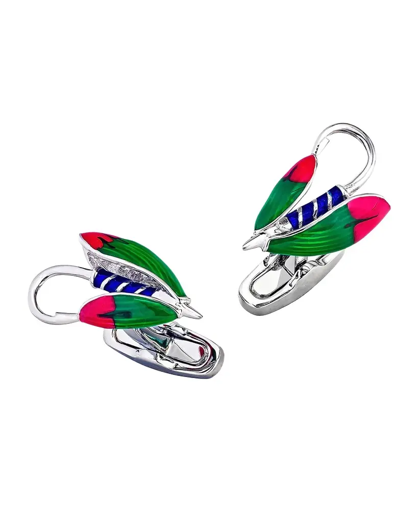 Link Up Men 's Colorful Feather Fly Fishing Cufflinks