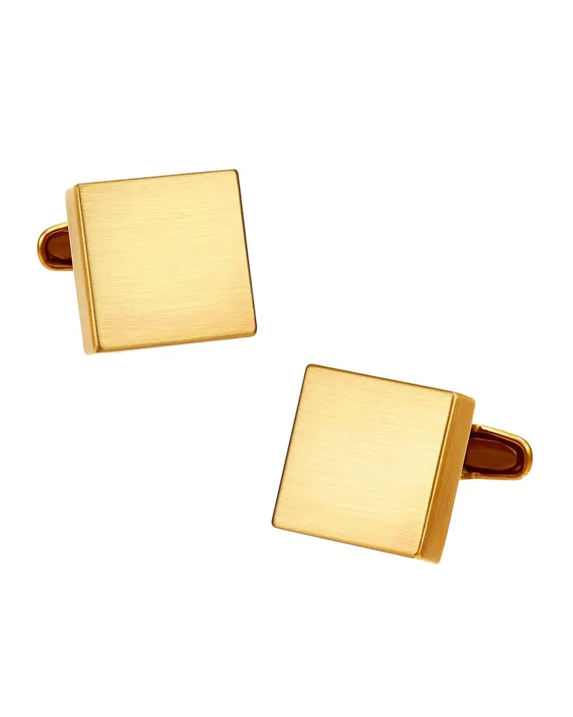Link Up Men 's Square Brushed Gold-Tone Cufflinks