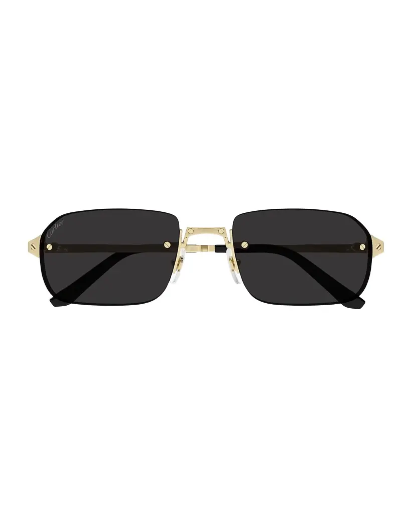 Cartier Men 's Metal Rimless Rectangle Sunglasses